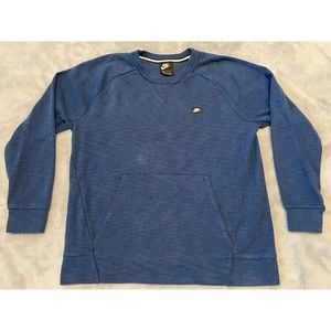 Nike Men's Heavy Weight Long Sleeve Sweater Front Pocket Blue Size L